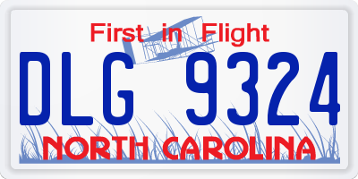 NC license plate DLG9324