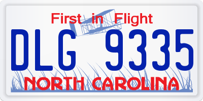 NC license plate DLG9335