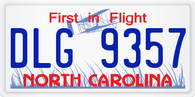 NC license plate DLG9357