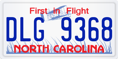 NC license plate DLG9368