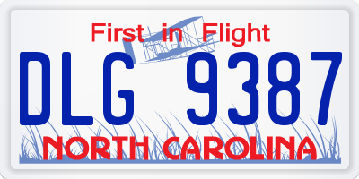 NC license plate DLG9387