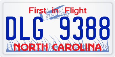 NC license plate DLG9388