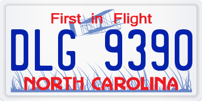 NC license plate DLG9390