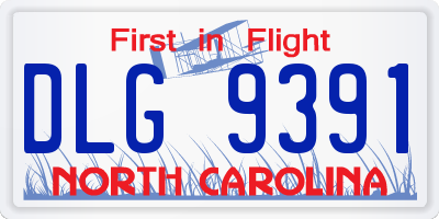 NC license plate DLG9391