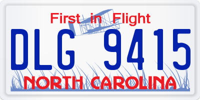 NC license plate DLG9415
