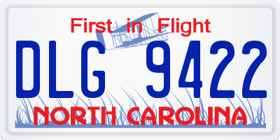 NC license plate DLG9422