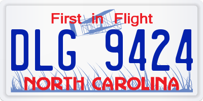 NC license plate DLG9424