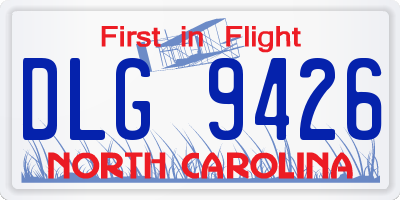 NC license plate DLG9426
