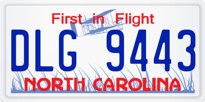 NC license plate DLG9443