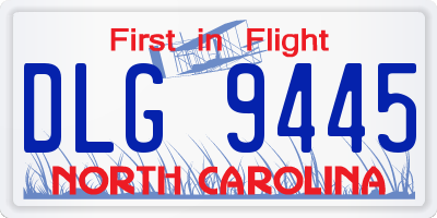 NC license plate DLG9445