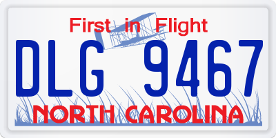 NC license plate DLG9467