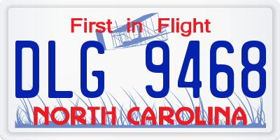 NC license plate DLG9468