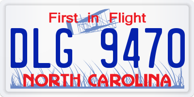 NC license plate DLG9470
