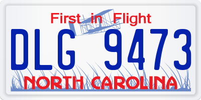 NC license plate DLG9473