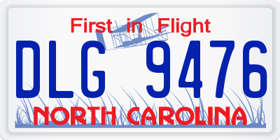 NC license plate DLG9476