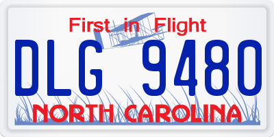NC license plate DLG9480