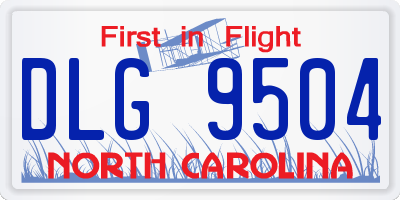 NC license plate DLG9504