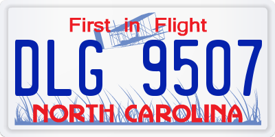 NC license plate DLG9507