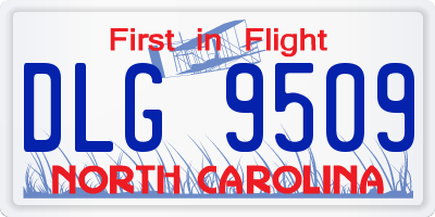 NC license plate DLG9509