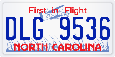 NC license plate DLG9536