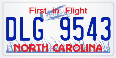 NC license plate DLG9543