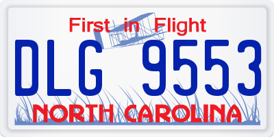 NC license plate DLG9553