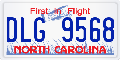 NC license plate DLG9568