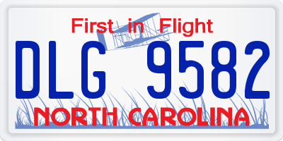 NC license plate DLG9582