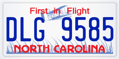 NC license plate DLG9585