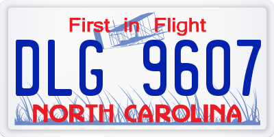 NC license plate DLG9607