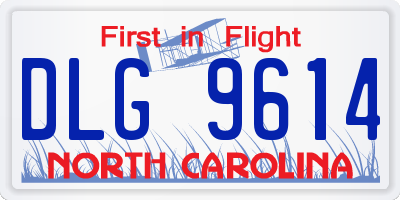 NC license plate DLG9614