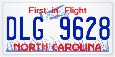 NC license plate DLG9628
