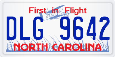 NC license plate DLG9642