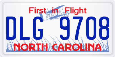 NC license plate DLG9708