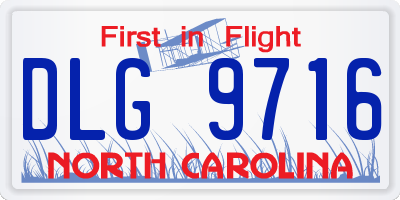 NC license plate DLG9716