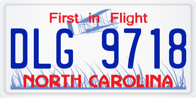 NC license plate DLG9718
