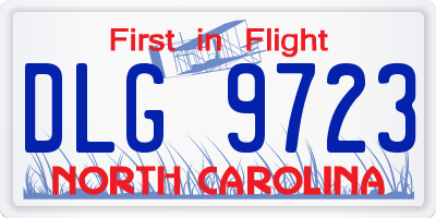 NC license plate DLG9723
