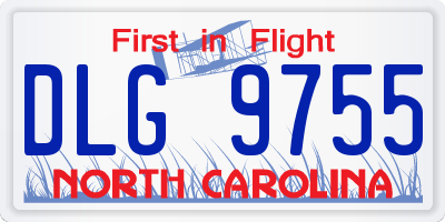 NC license plate DLG9755