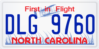 NC license plate DLG9760