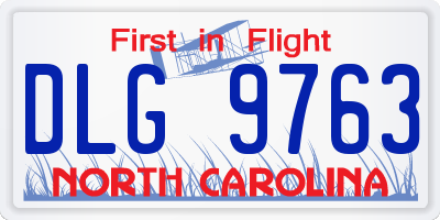 NC license plate DLG9763