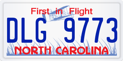 NC license plate DLG9773