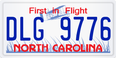 NC license plate DLG9776