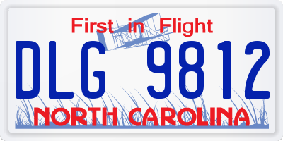NC license plate DLG9812