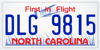 NC license plate DLG9815