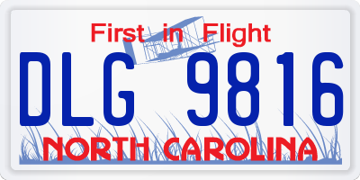 NC license plate DLG9816