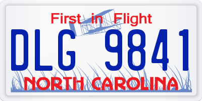 NC license plate DLG9841