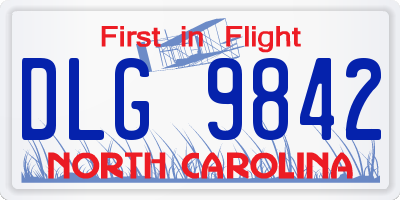 NC license plate DLG9842