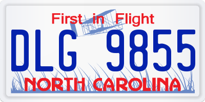NC license plate DLG9855