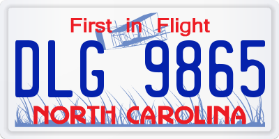 NC license plate DLG9865