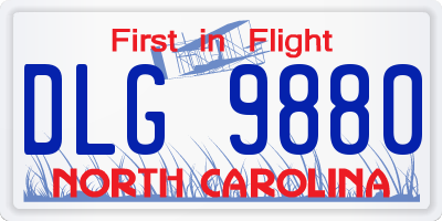 NC license plate DLG9880